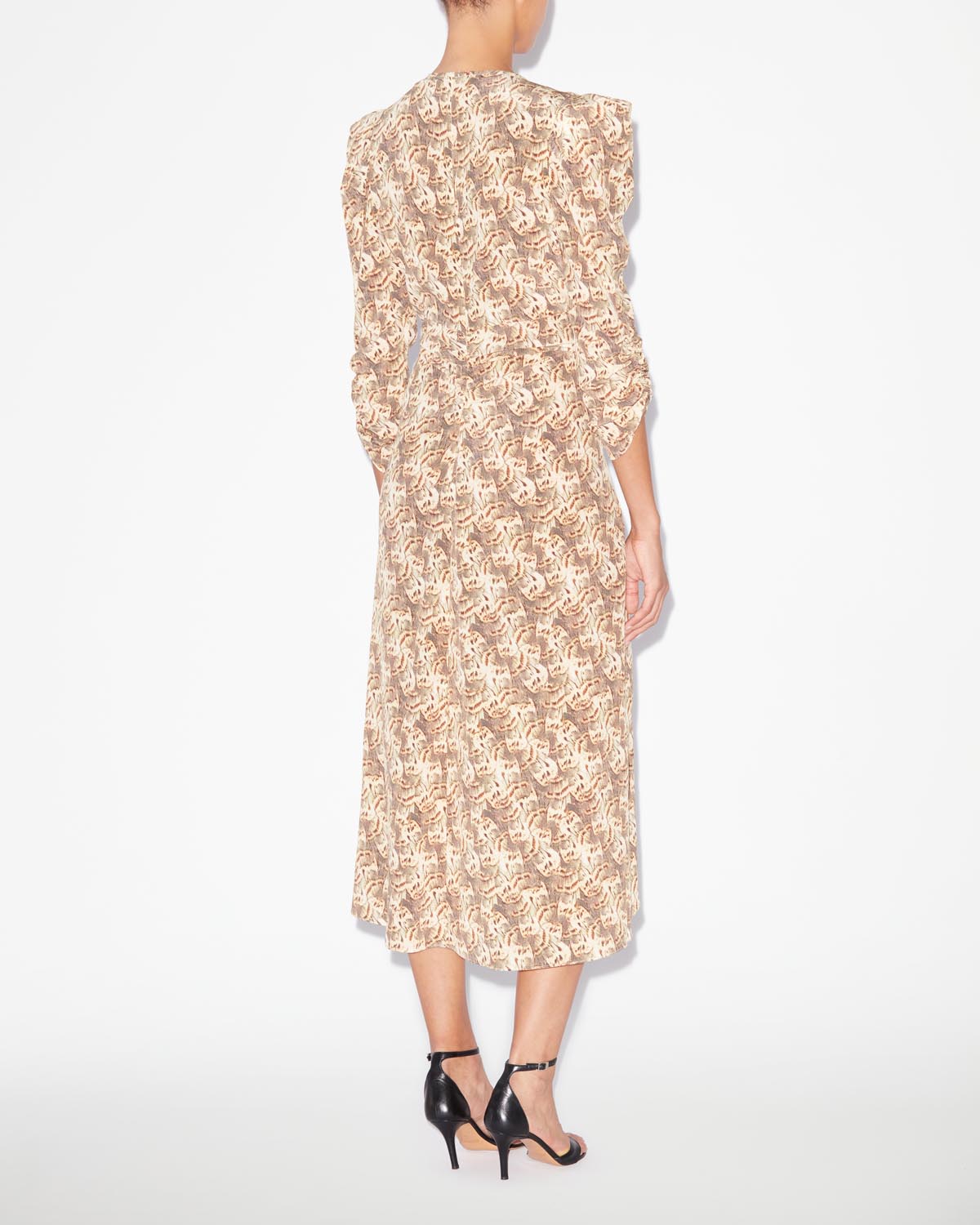 Albini 프린트 실크 혼방 소재의 미디 드레스 - 자연스러운 - Woman - 3