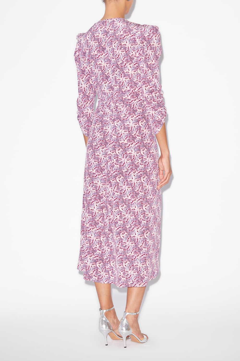 Albini printed silk blend midi dress - Mauve - Woman - 4