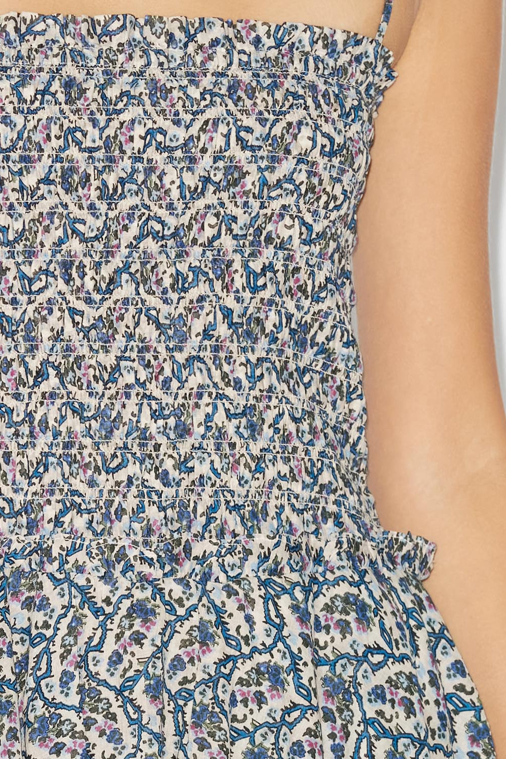 Anka short dress in printed cotton - Ecru - Woman - 3