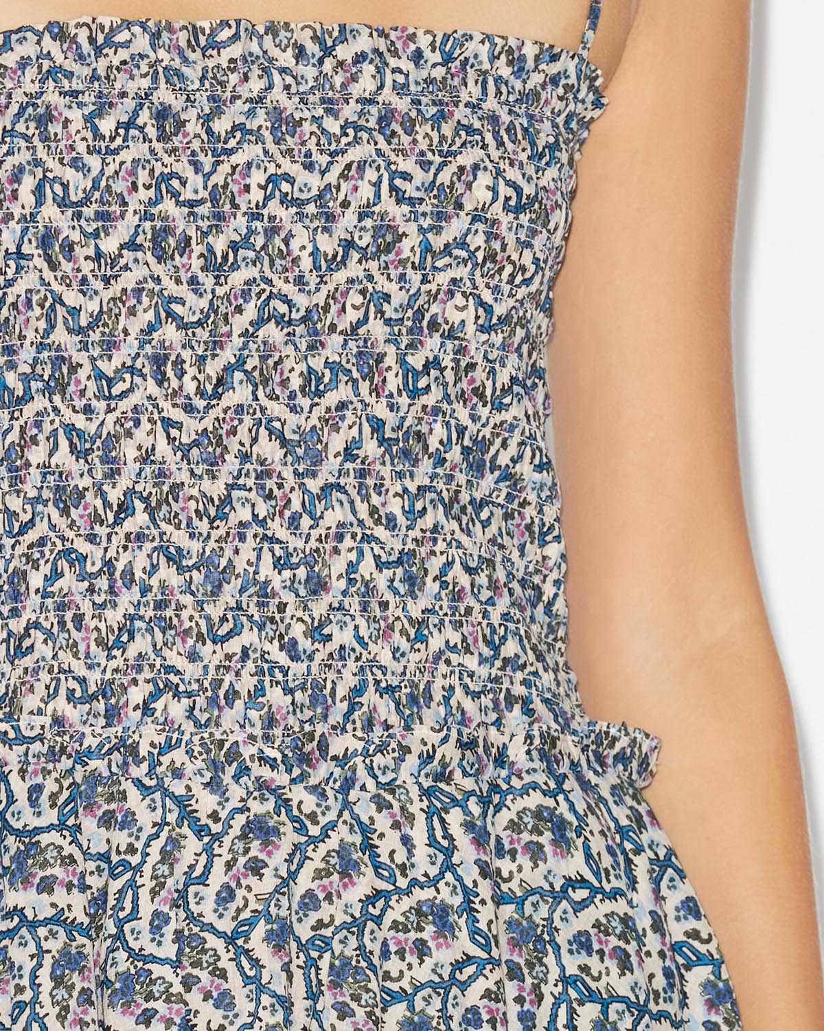 Anka short dress in printed cotton - Ecru - Woman - 2