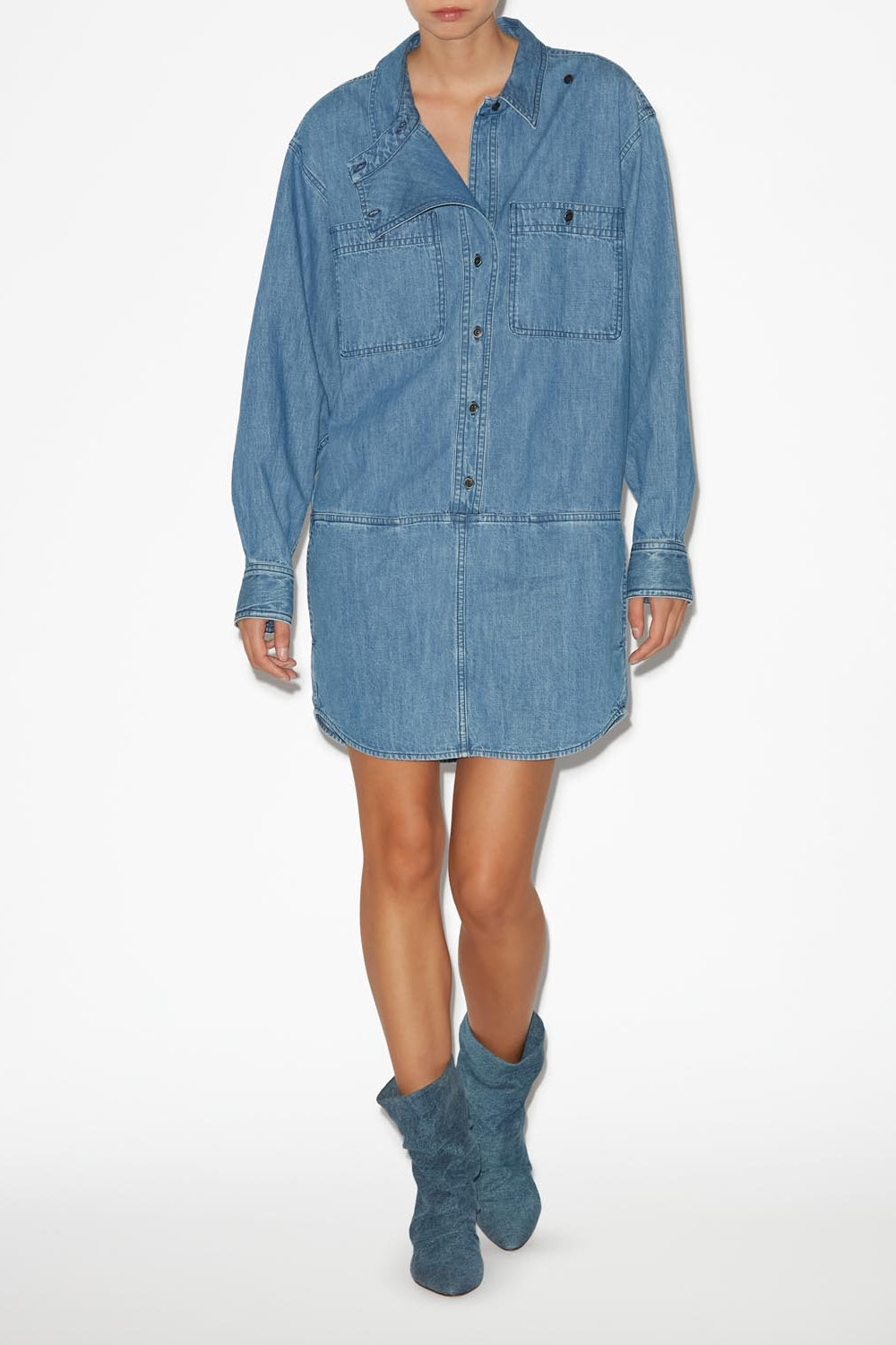 Ilaya denim short dress - Azul - Woman - 2