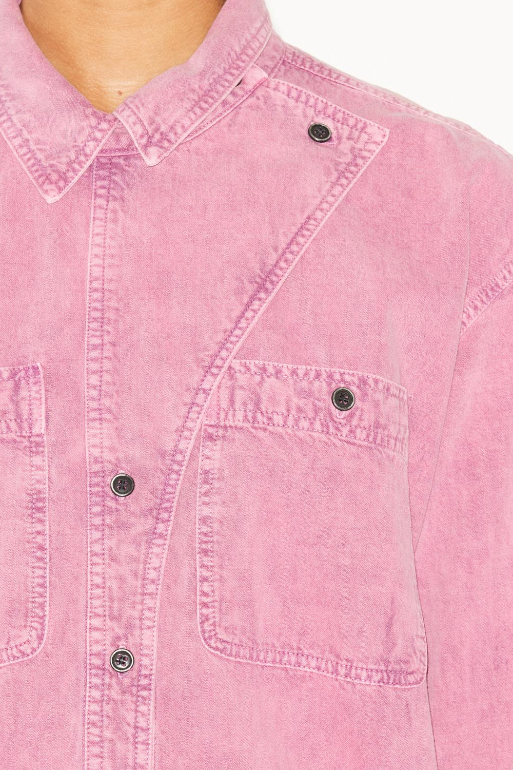 Robe courte en denim ilaya - Rose - Woman - 3
