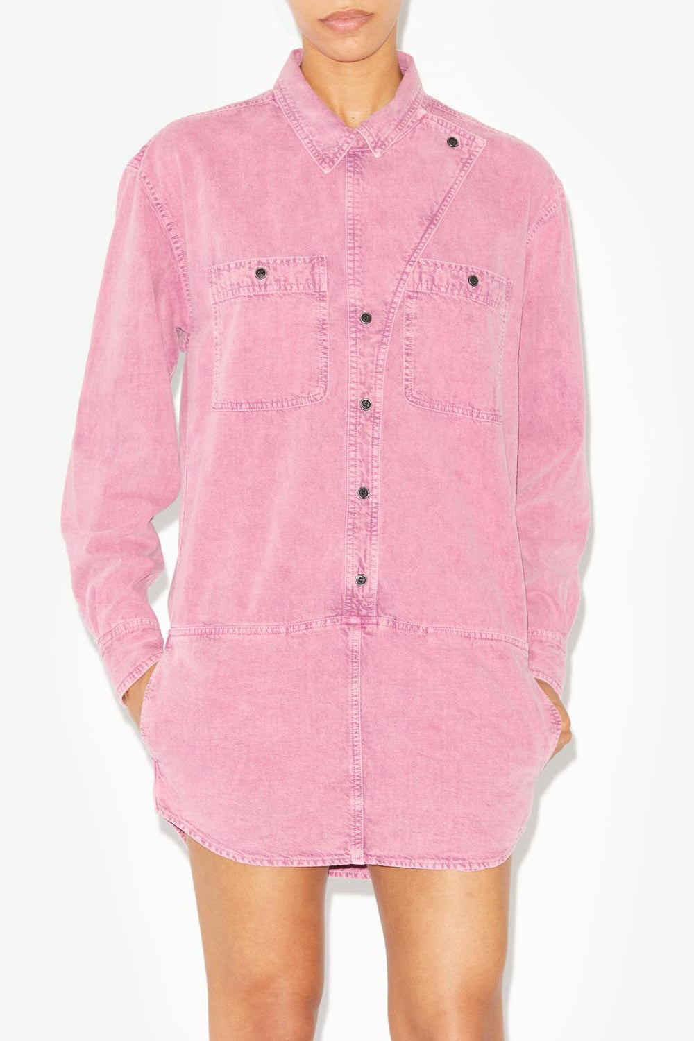 Robe courte en denim ilaya - Rose - Woman - 4