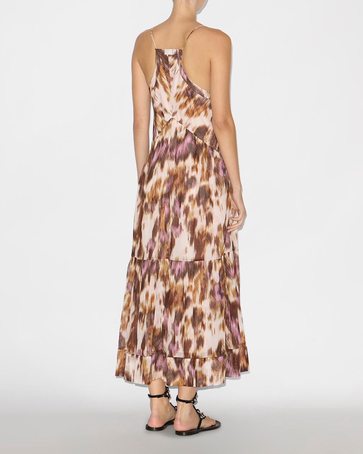 Robe longue à bretelles sabba imprimée aquarelle - Écru-ocre - Woman - 3