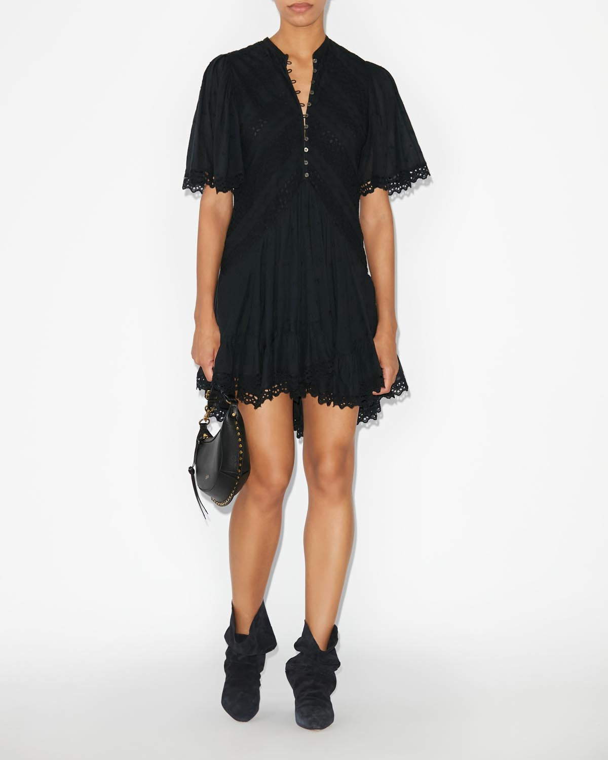 Isabel fashion marant black ruffle dress