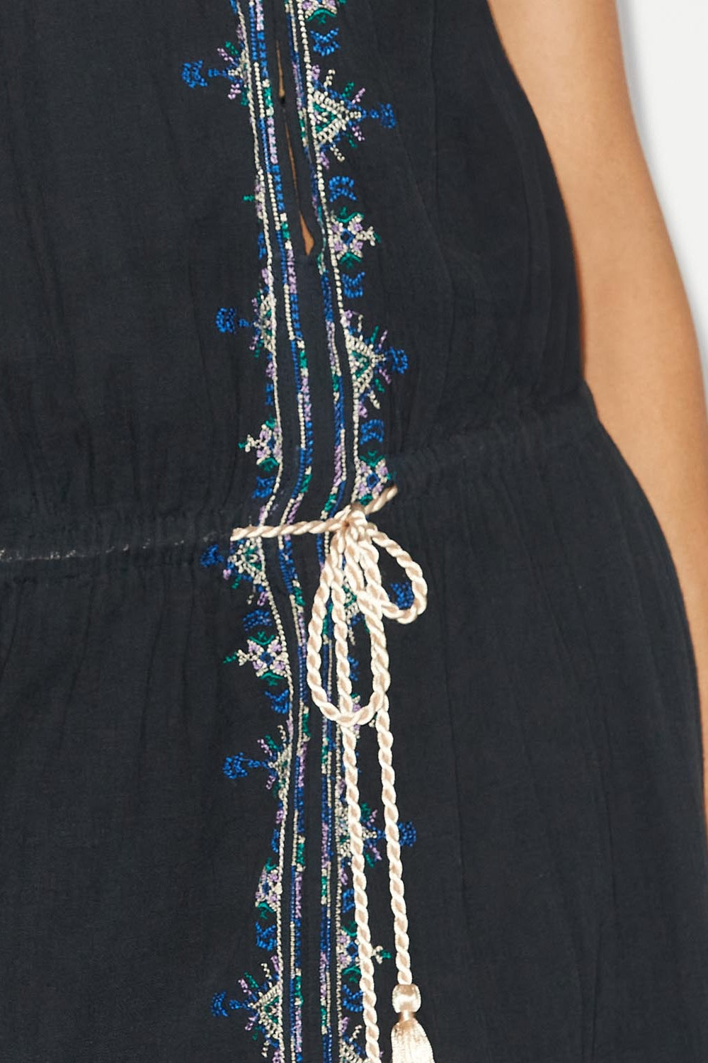 Siana maxi sundress in cotton - Nero - Woman - 3