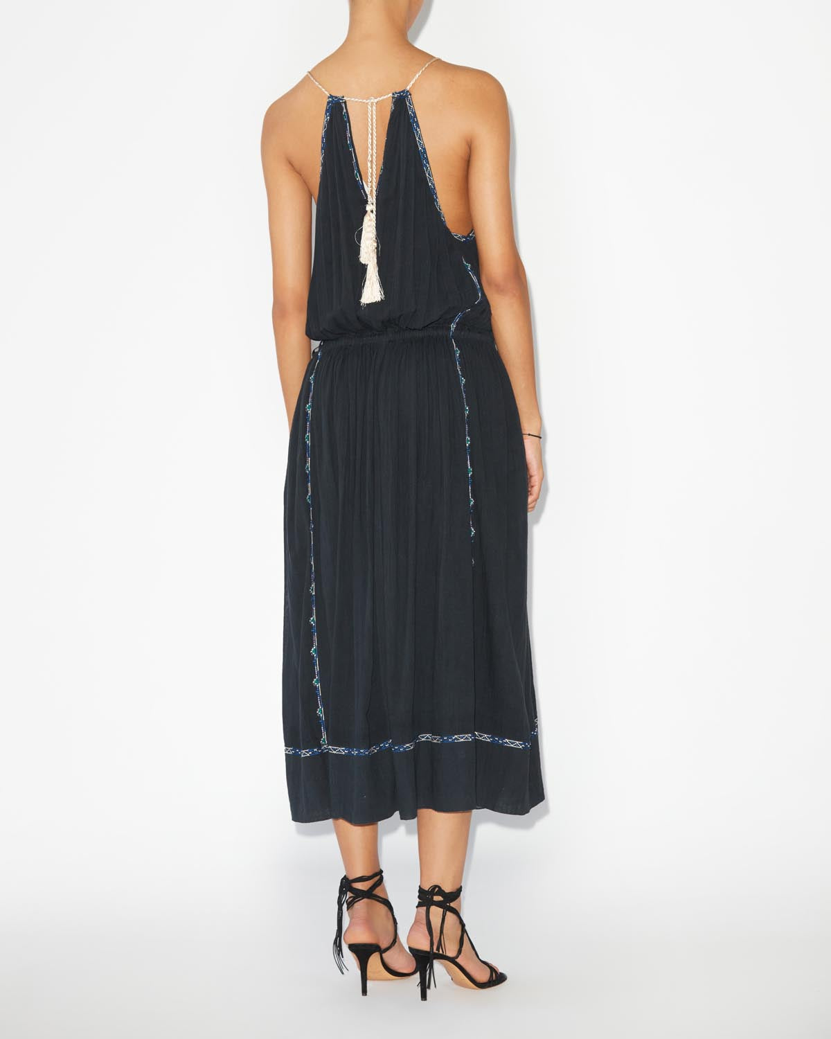 Siana maxi sundress in cotton - Noir - Woman - 3