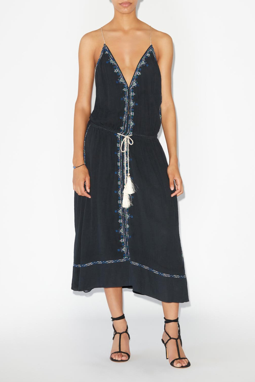 Siana maxi sundress in cotton - Nero - Woman - 2