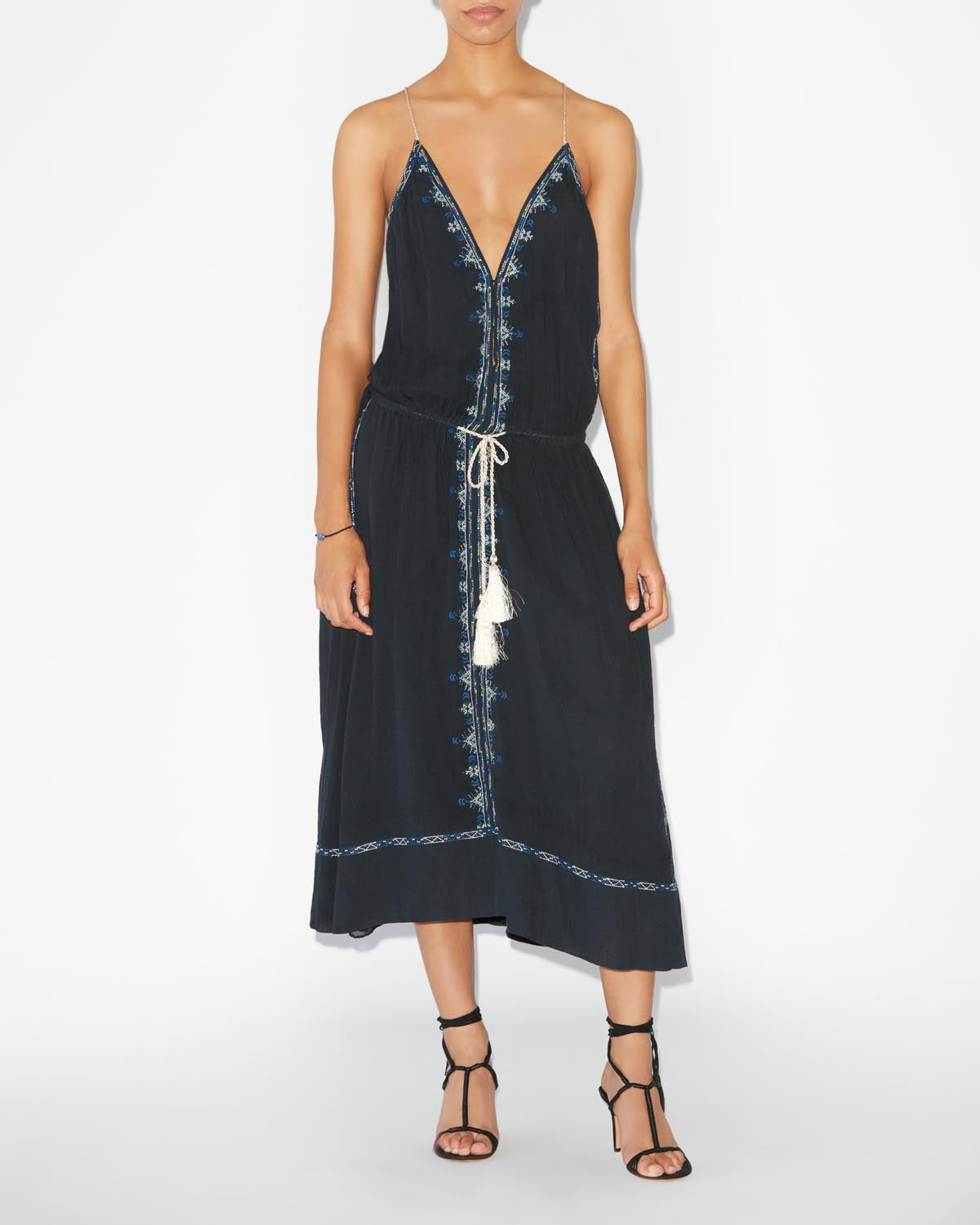 Siana maxi sundress in cotton - Noir - Woman - 1