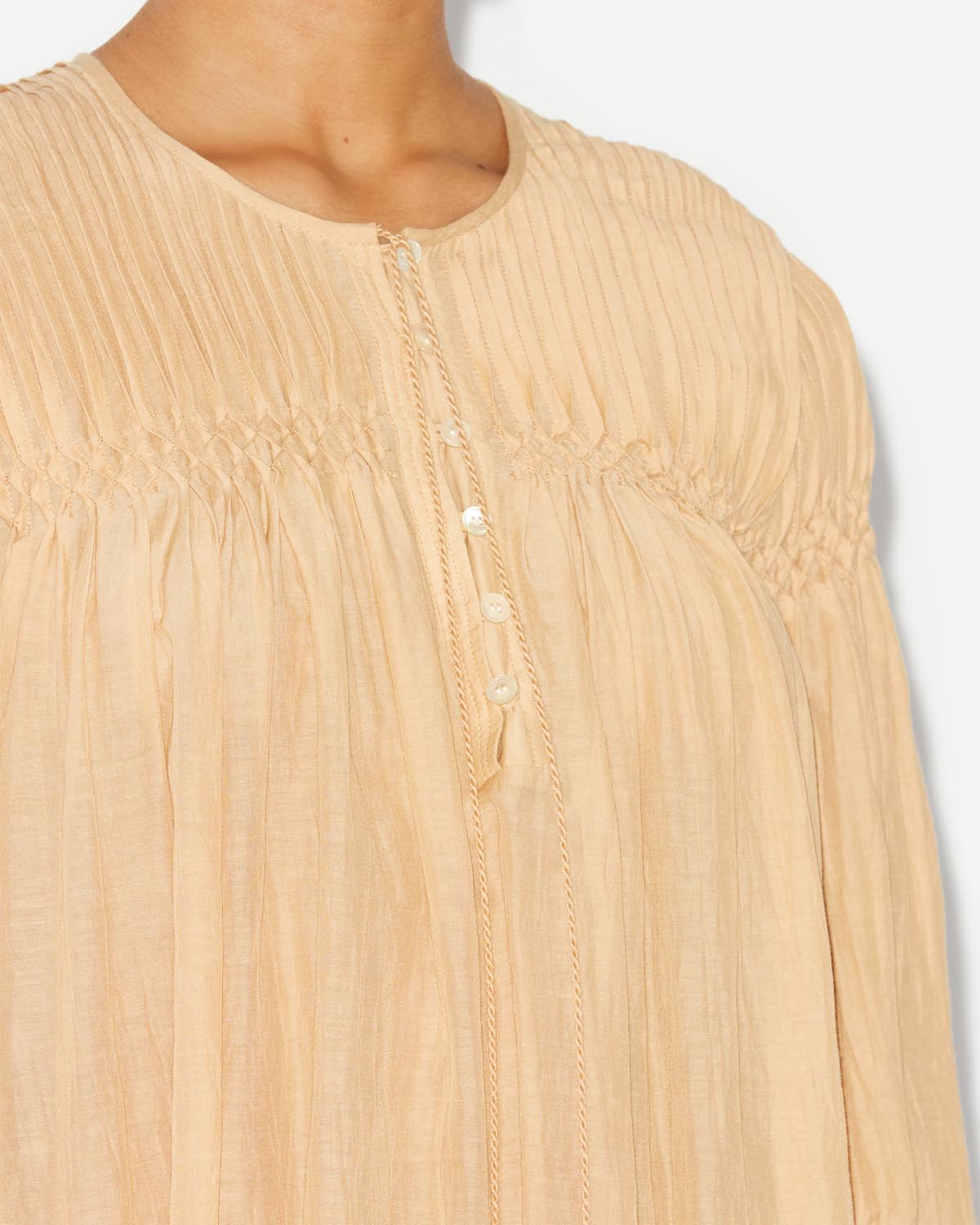 Adeliani short cotton dress with long sleeves - Sahara - Woman - 2