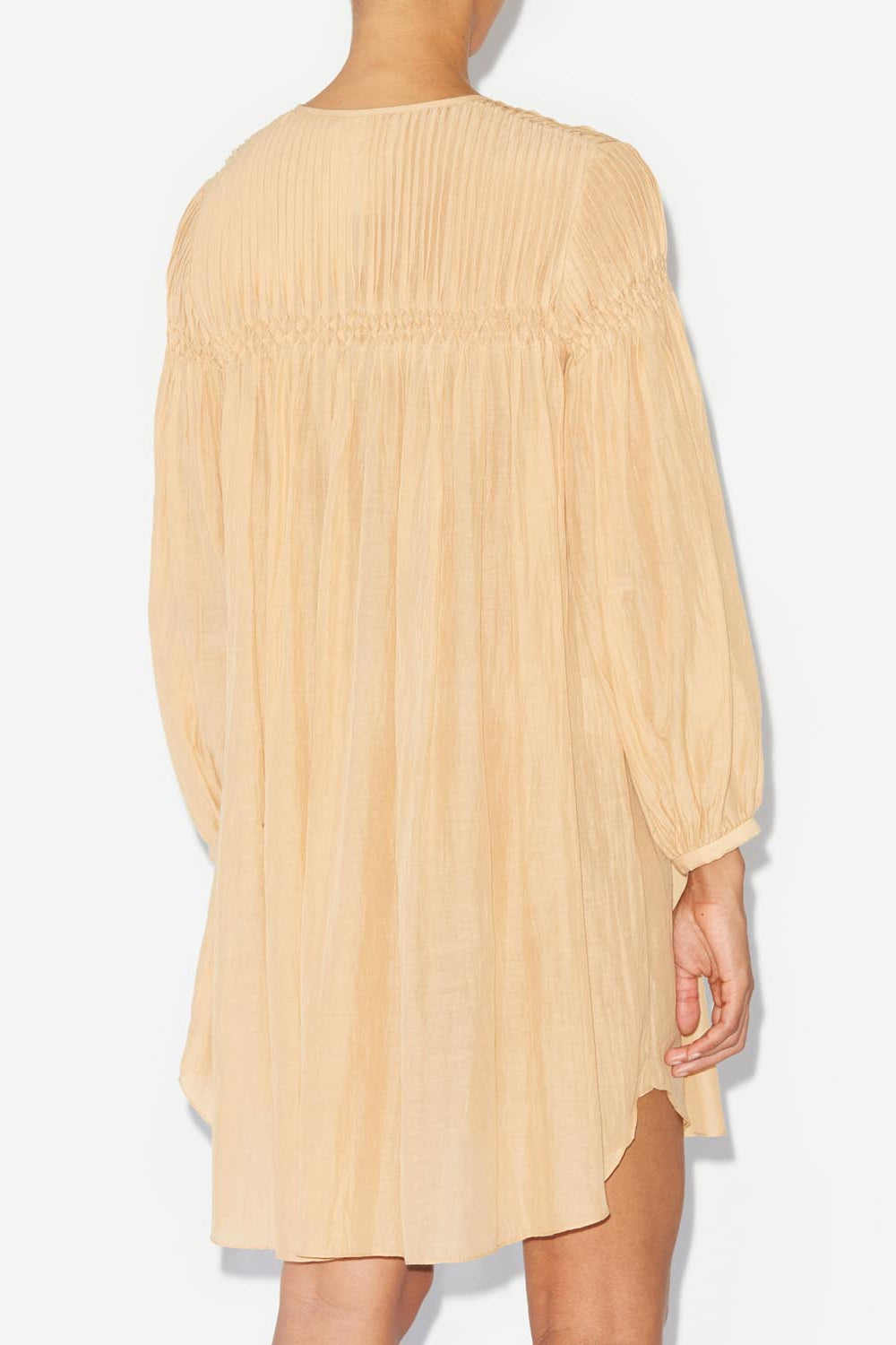 Adeliani short cotton dress with long sleeves - Sahara - Woman - 5