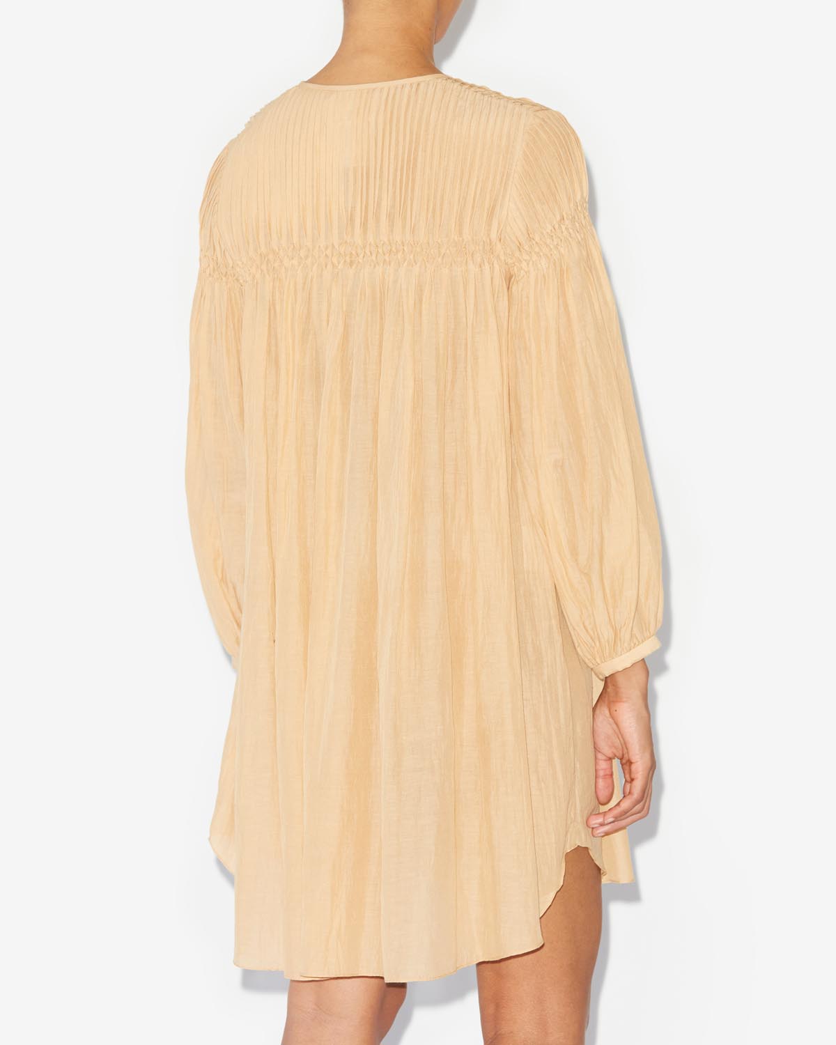 Adeliani short cotton dress with long sleeves - Sahara - Woman - 4