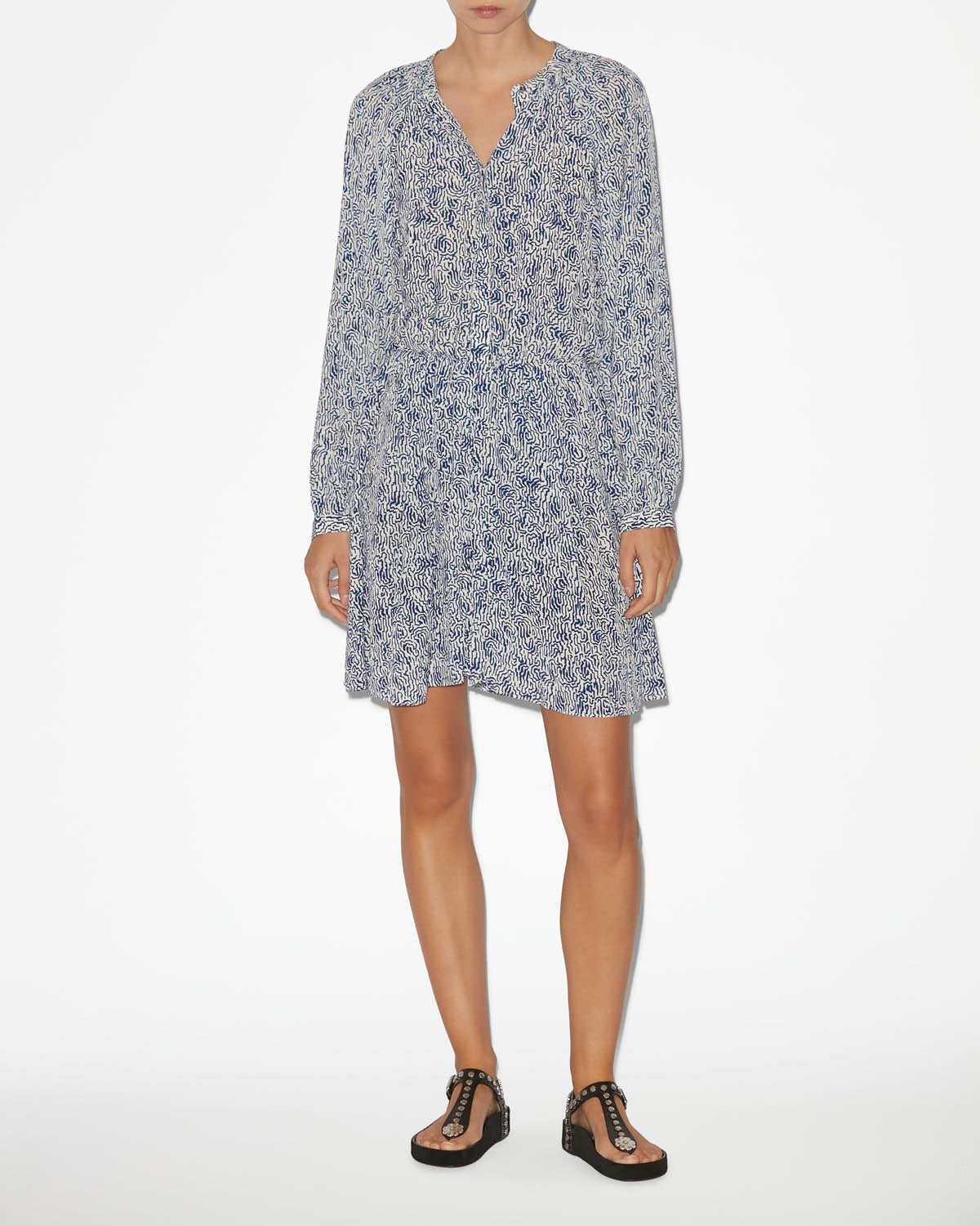 Robe courte à imprimé amandine - Bleu - Woman - 1