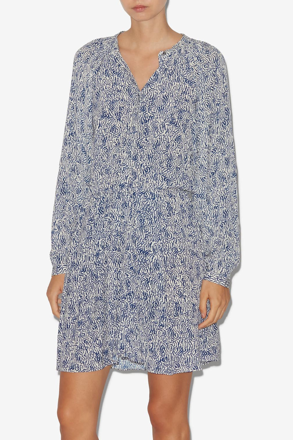 Short printed dress amandine - 青 - Woman - 4