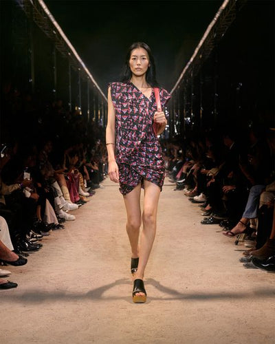 Khol 벨벳 소재의 미니 드레스 - Black-multicolor - Woman - 6