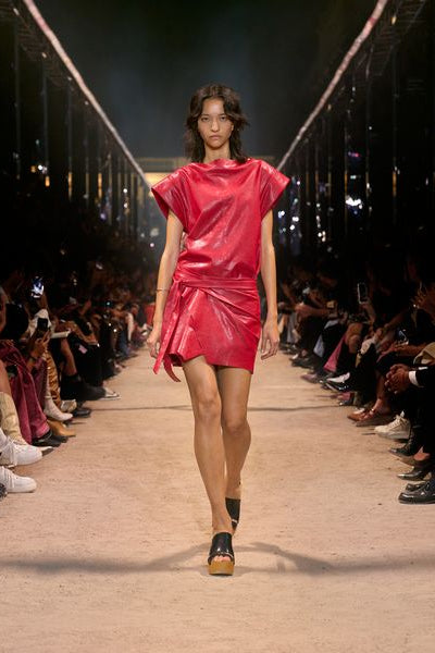 Vestido corto asimétrico bernadette - Scarlet red - Woman - 5