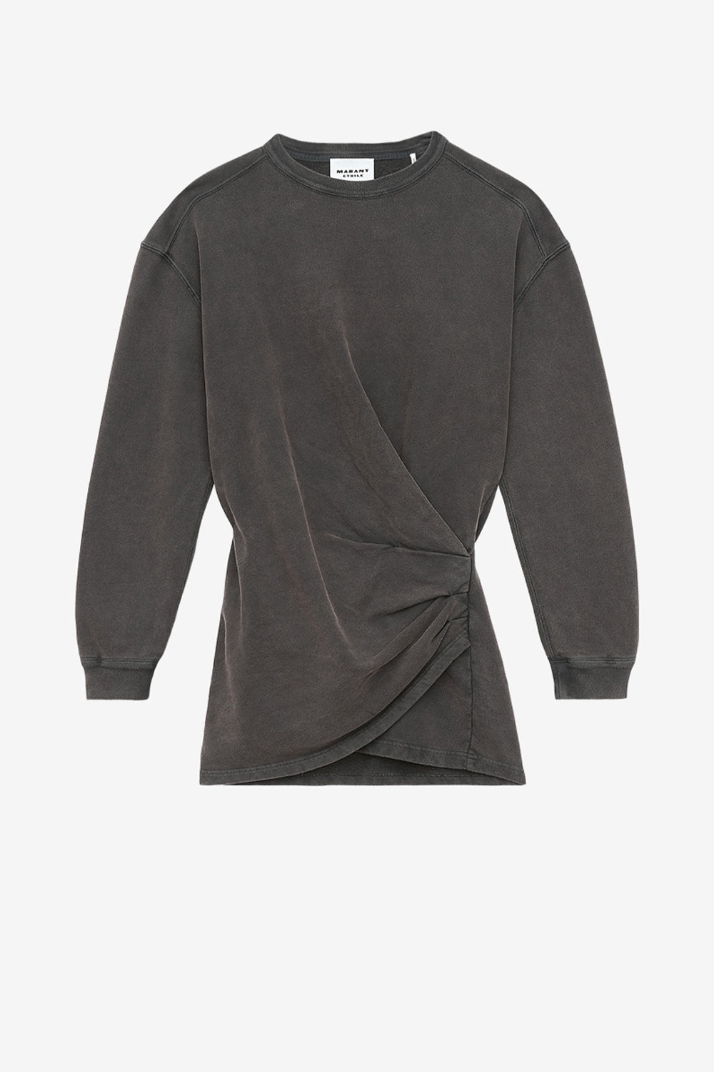 Pipper draped jersey sweatshirt dress - Black - Woman - 1
