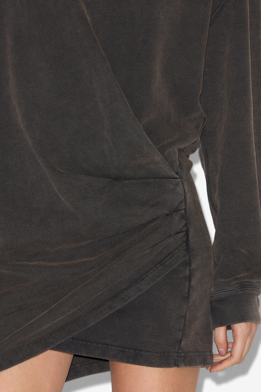 Pipper draped jersey sweatshirt dress - Black - Woman - 3