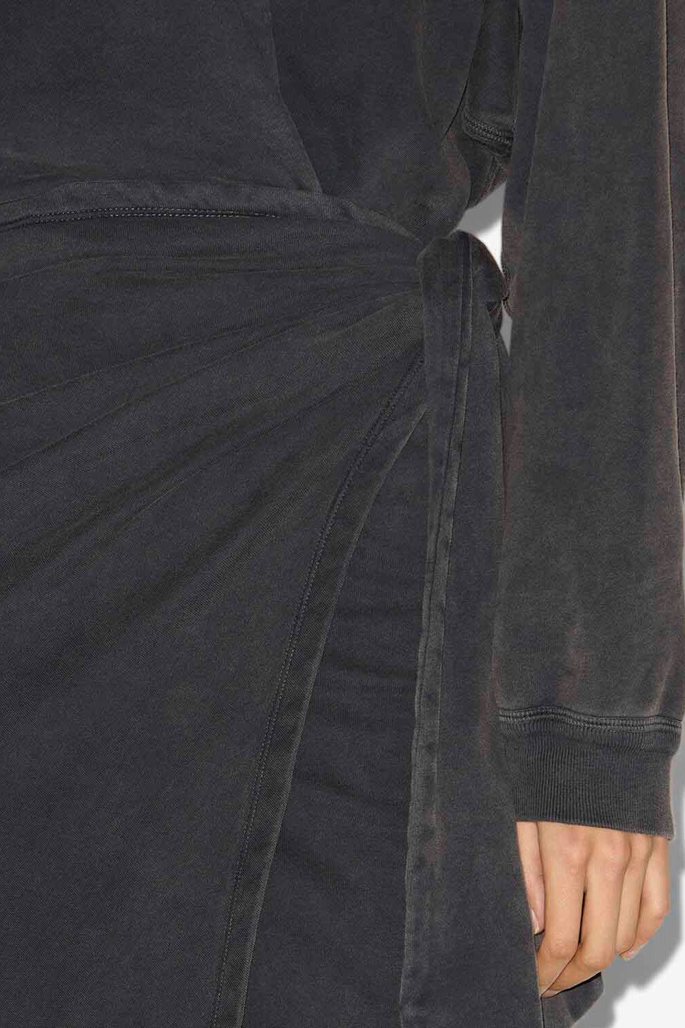Sandrina long draped jersey sweatshirt dress - Black - Woman - 3