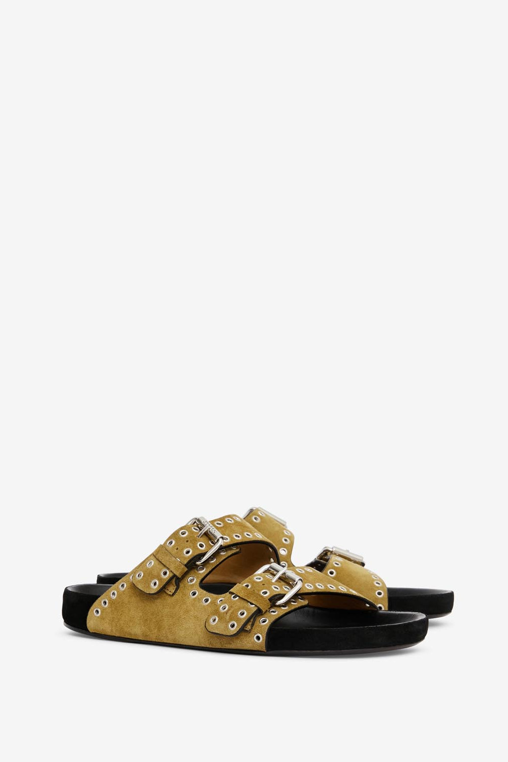 Sandalia abierta de piel lennyo - Taupe - Woman - 3