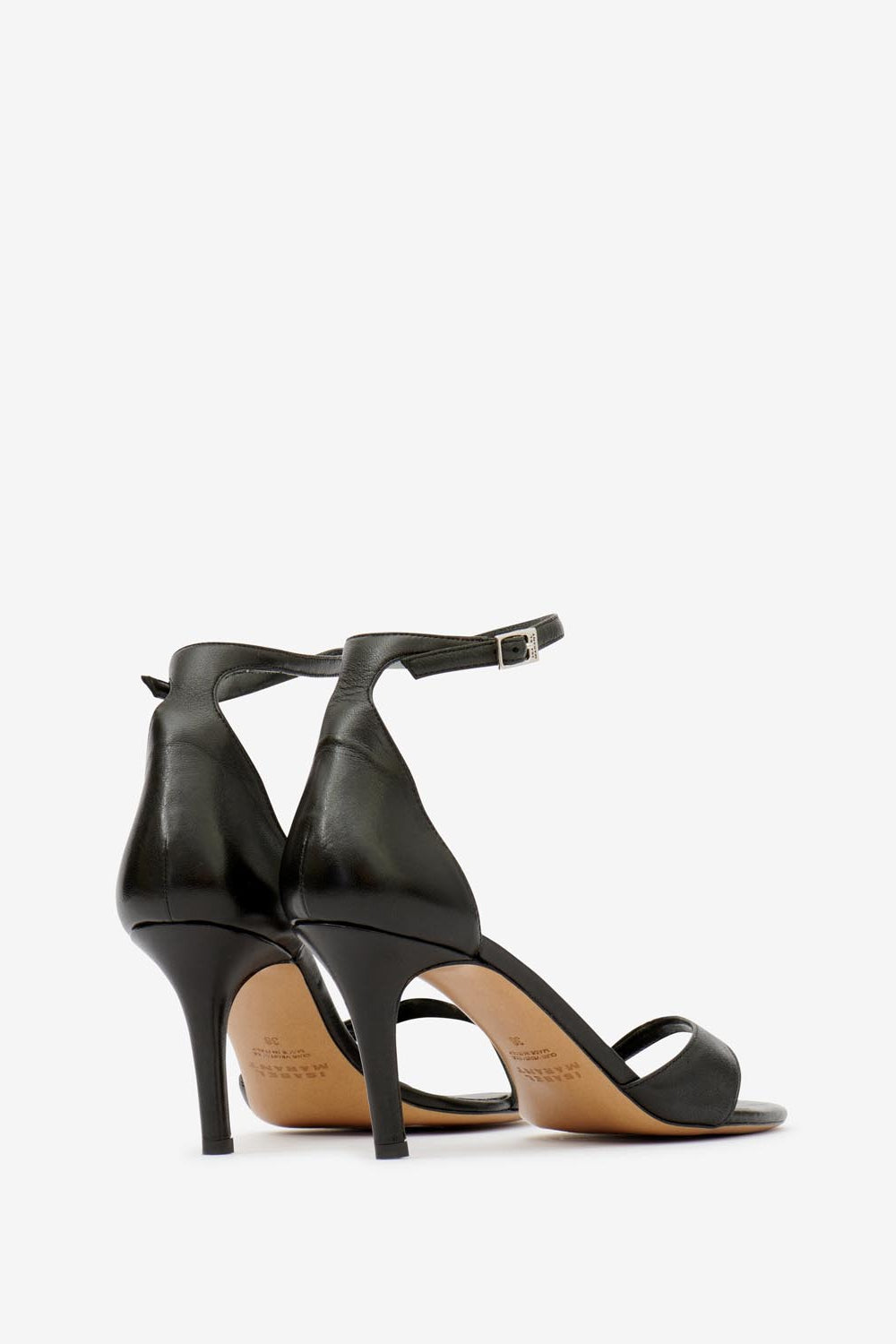 Sandalia tacón de piel alziry - Negro - Woman - 2