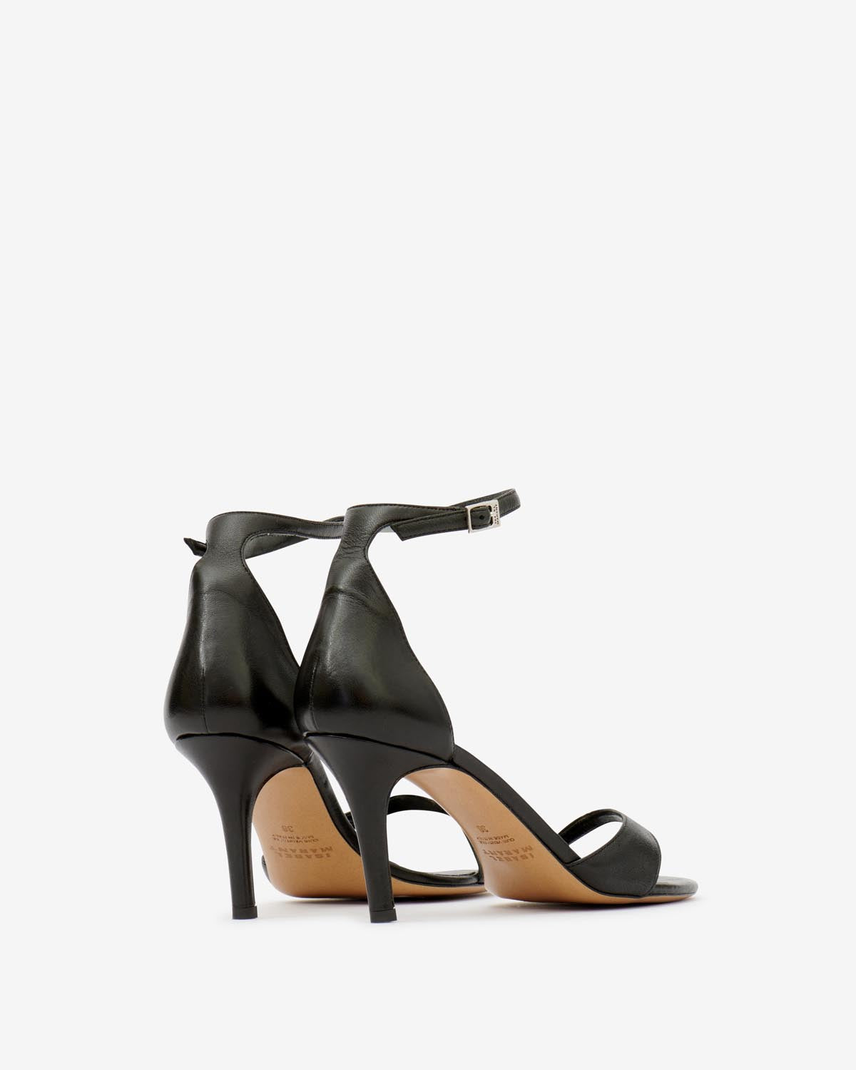 Ailisa heeled sandals in soft leather - 검은색 - Woman - 2