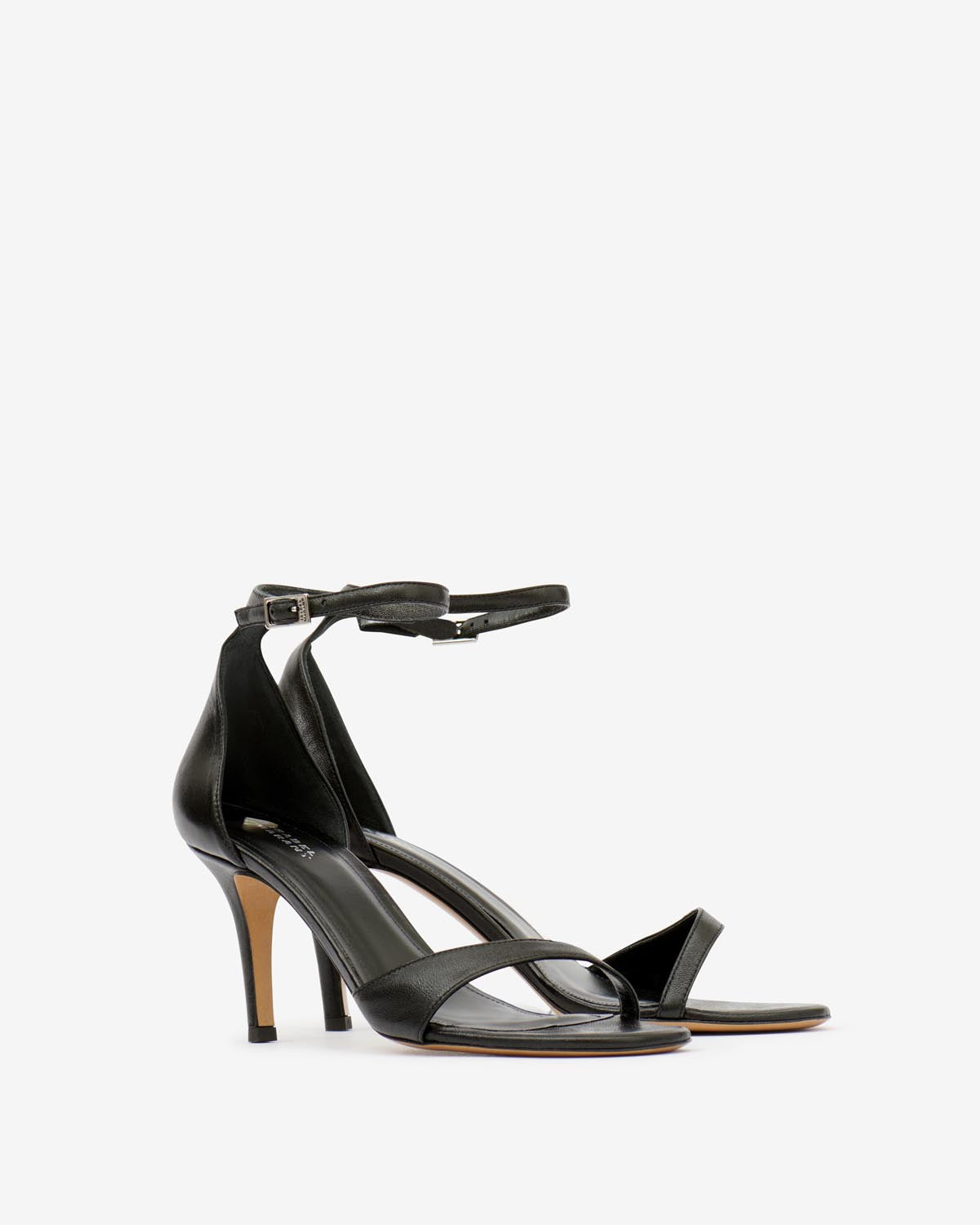 Ailisa heeled sandals in soft leather - 검은색 - Woman - 5
