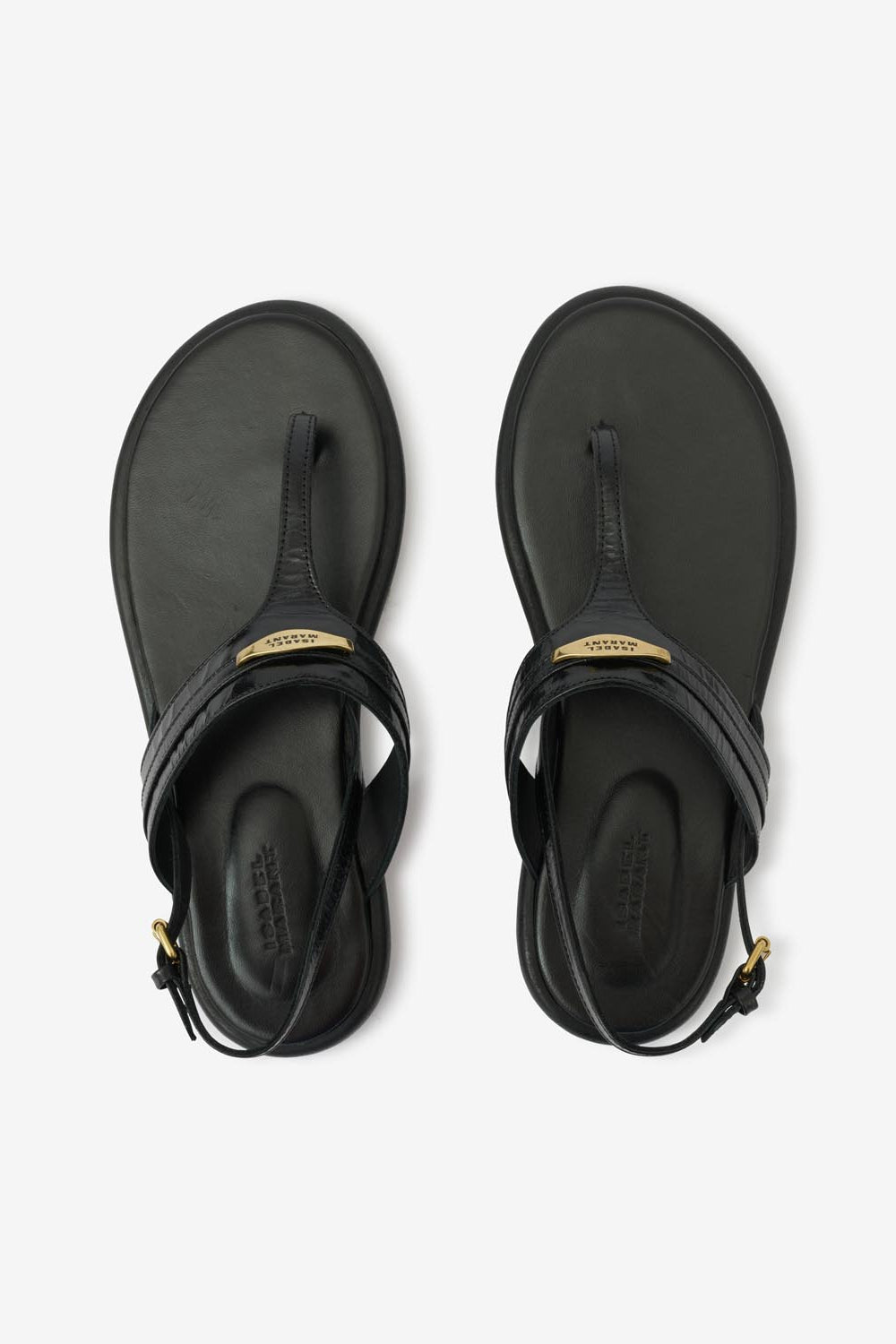 Sandalias planas de piel nya - Negro - Woman - 3