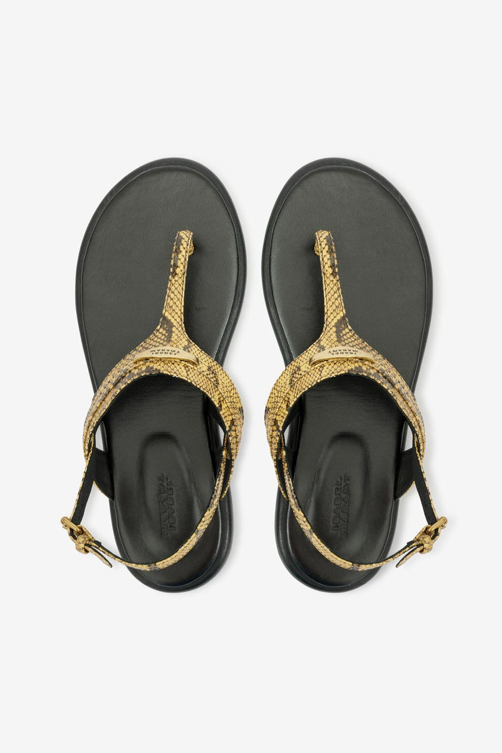 Nya flat leather sandals - 자연스러운 - Woman - 4