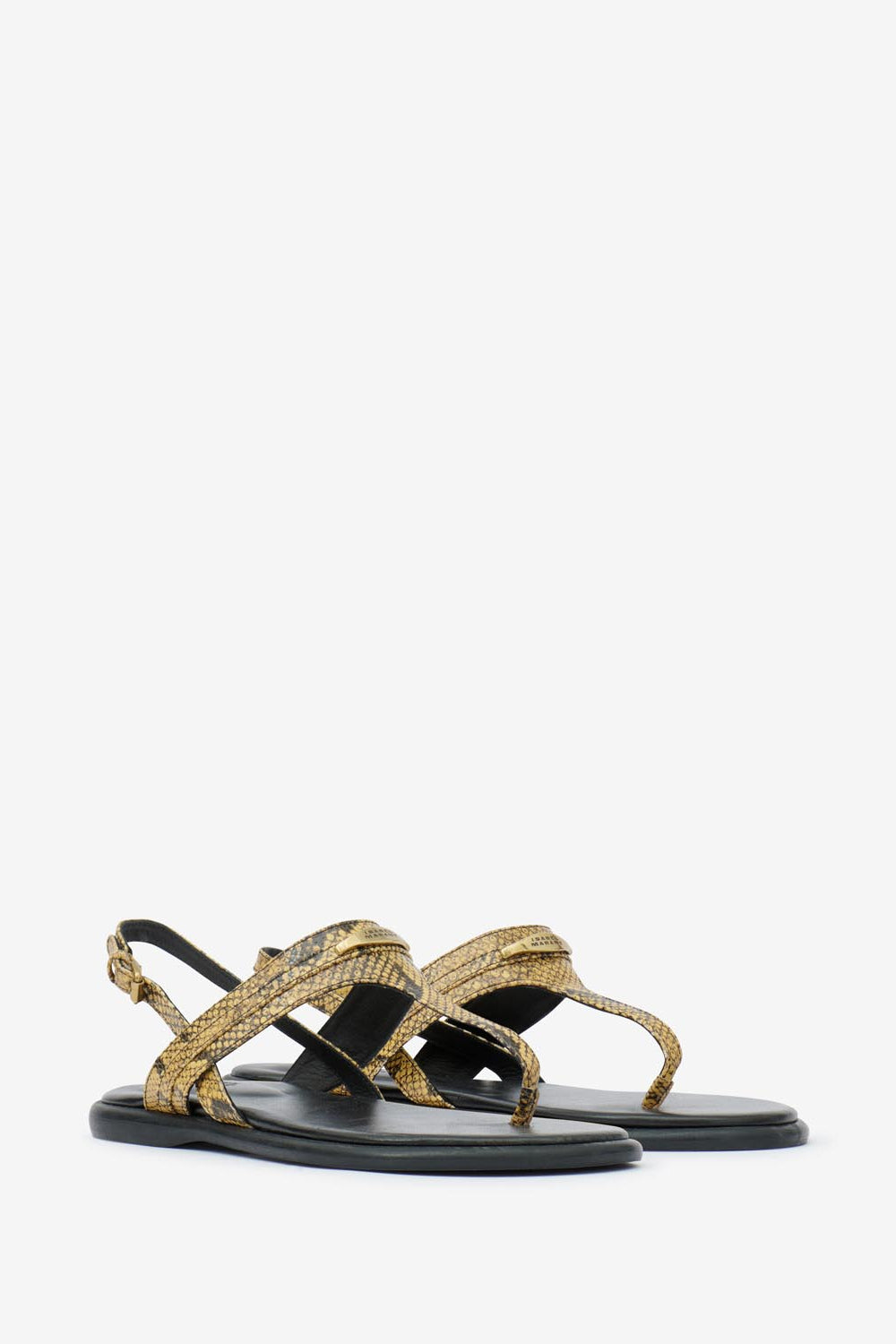 Nya flat leather sandals - 자연스러운 - Woman - 5