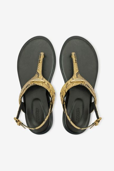 Nya flat leather sandals - 자연스러운 - Woman - 3