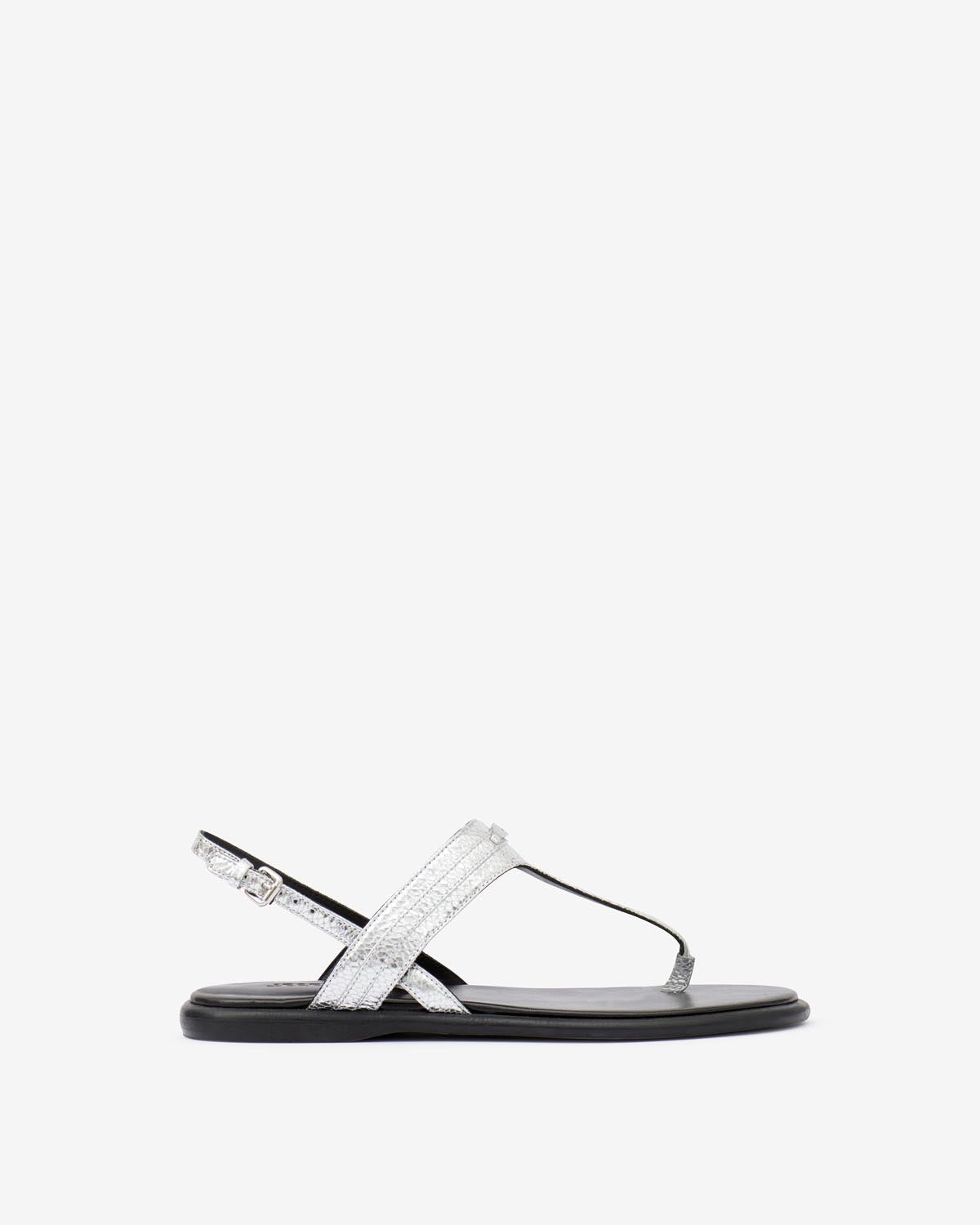 Nya flat leather sandals - 銀 - Woman - 1