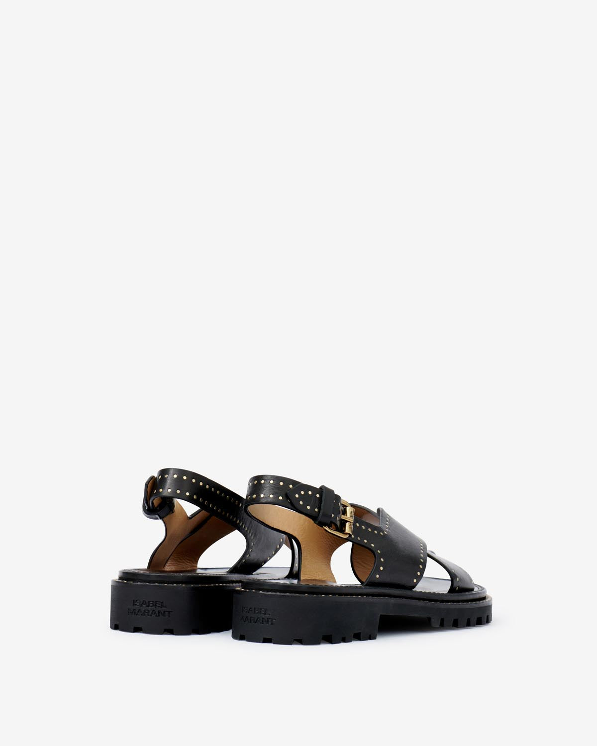 Baem flat studded leather sandals - 黒 - Woman - 2