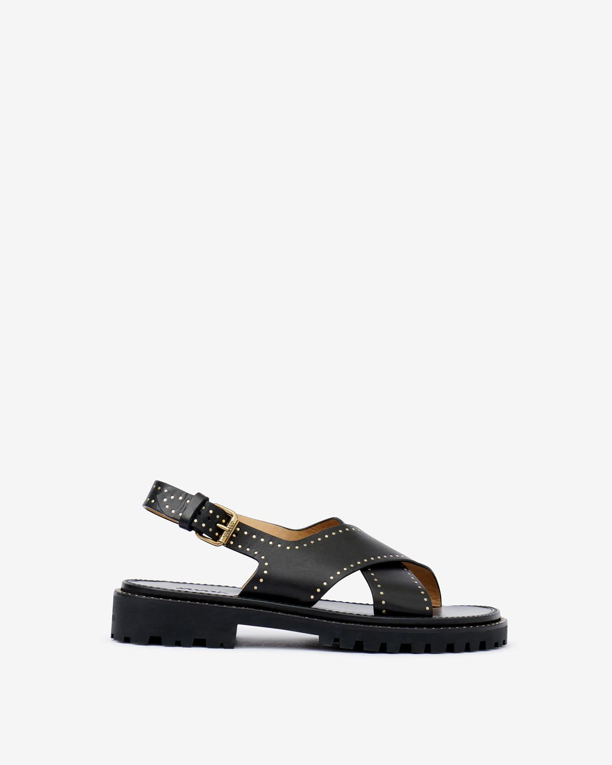 Baem flat studded leather sandals - 黒 - Woman - 1