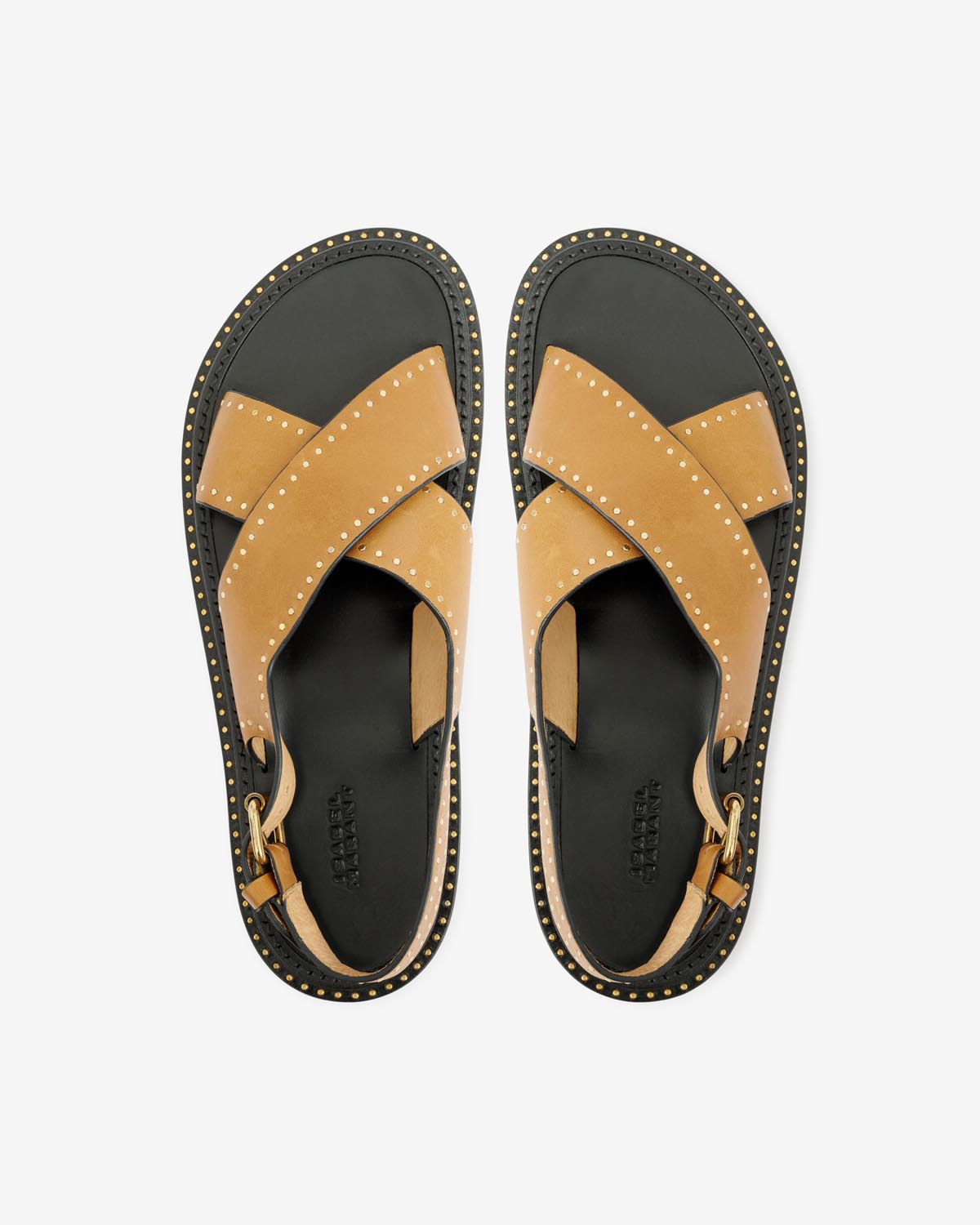 Sandali bassi in pelle con borchie baem - Havana - Woman - 3