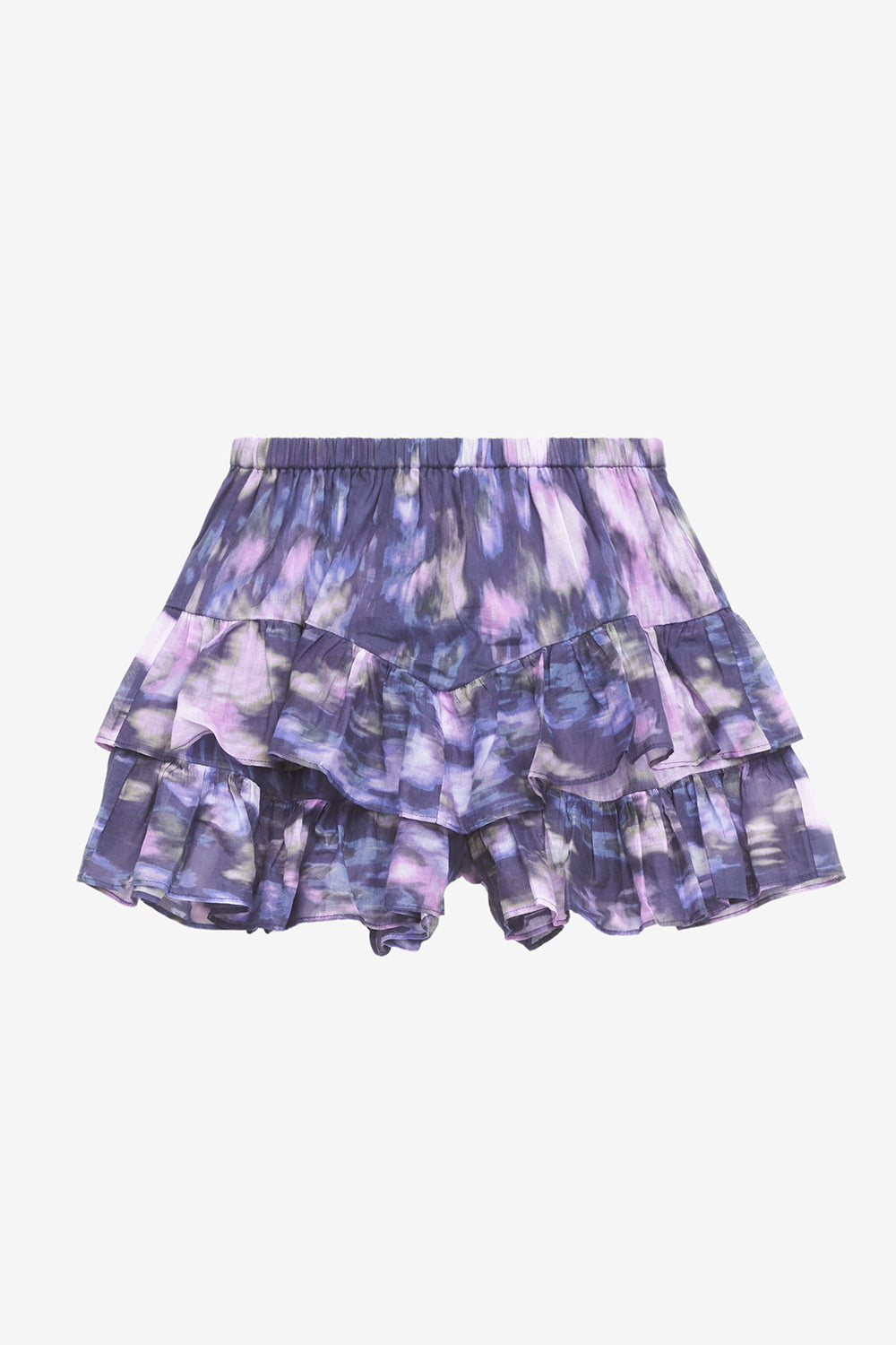 Short jocadia en voile de coton imprimé à volants - Violet-lilas - Woman - 1