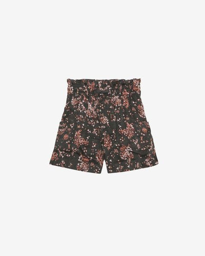 Ceyane flowing printed cotton shorts - Black - Woman - 10