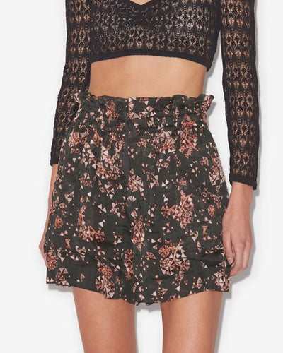 Ceyane flowing printed cotton shorts - Black - Woman - 6
