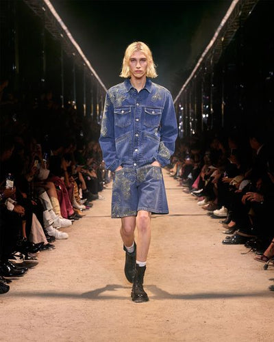 Jerryl 데님 소재의 자수 쇼츠 - 파란색 - Man - 6