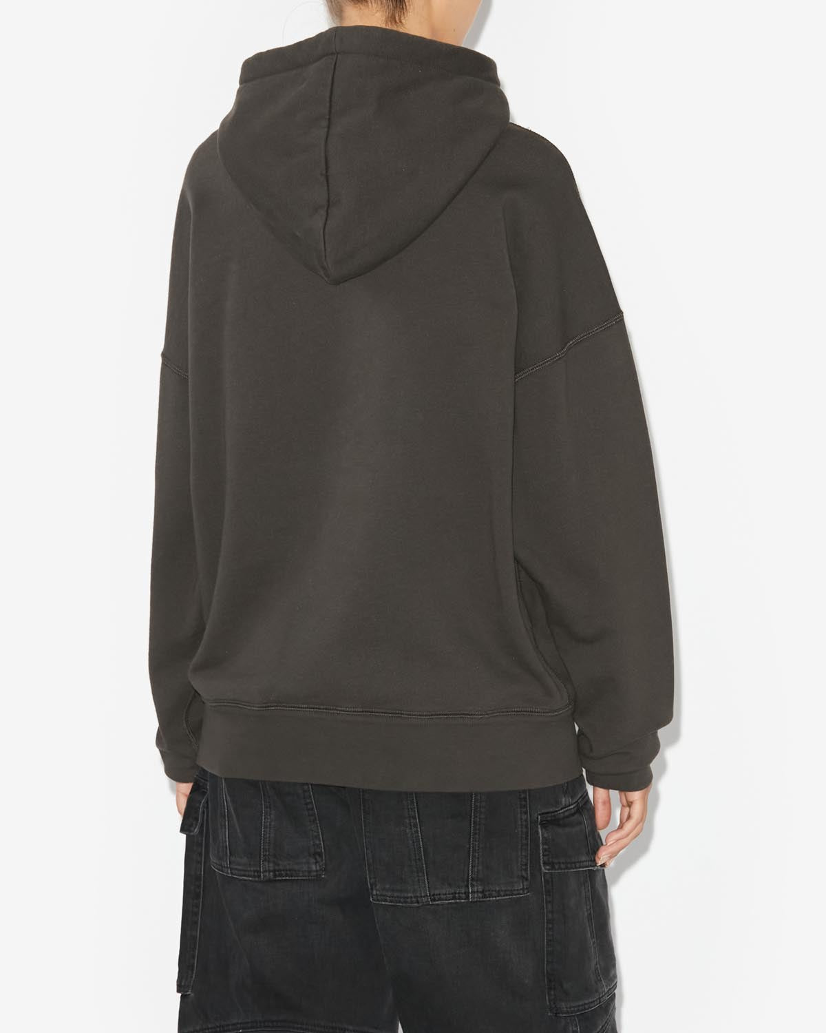 Mansel oversized hoodie sweatshirt Woman Faded black-ecru 4