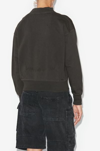 Sweatshirt moby aus baumwolle mit logo - Schwarz gewaschen - Woman - 10