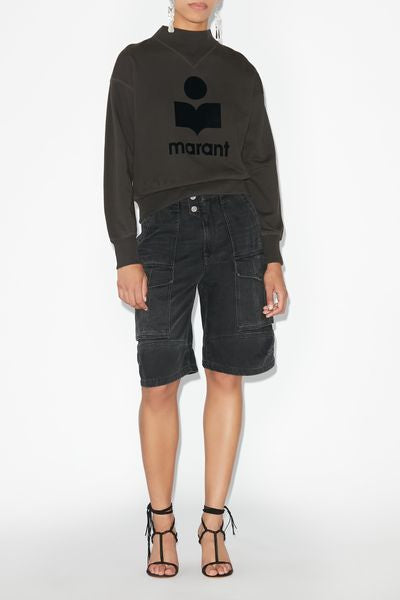 Sweatshirt moby aus baumwolle mit logo - Schwarz gewaschen - Woman - 4