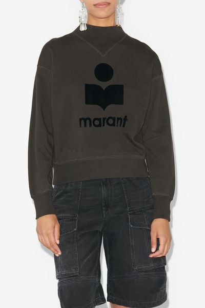 Sweatshirt moby aus baumwolle mit logo - Schwarz gewaschen - Woman - 8