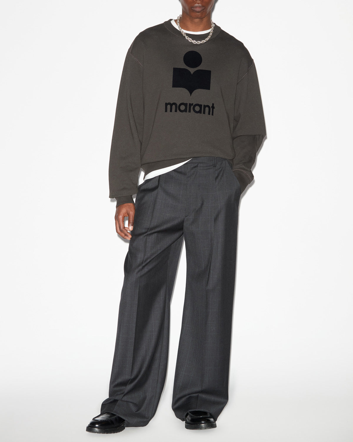 Mikoy fleece sweatshirt with oversized logo - Black - Man - 1