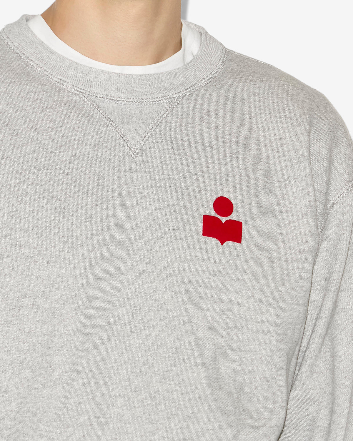 Sweatshirt mike aus baumwolle mit logo - Gray-red - Man - 2