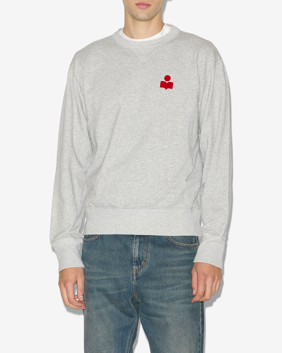 Sweatshirt mike aus baumwolle mit logo - Gray-red - Man - 3