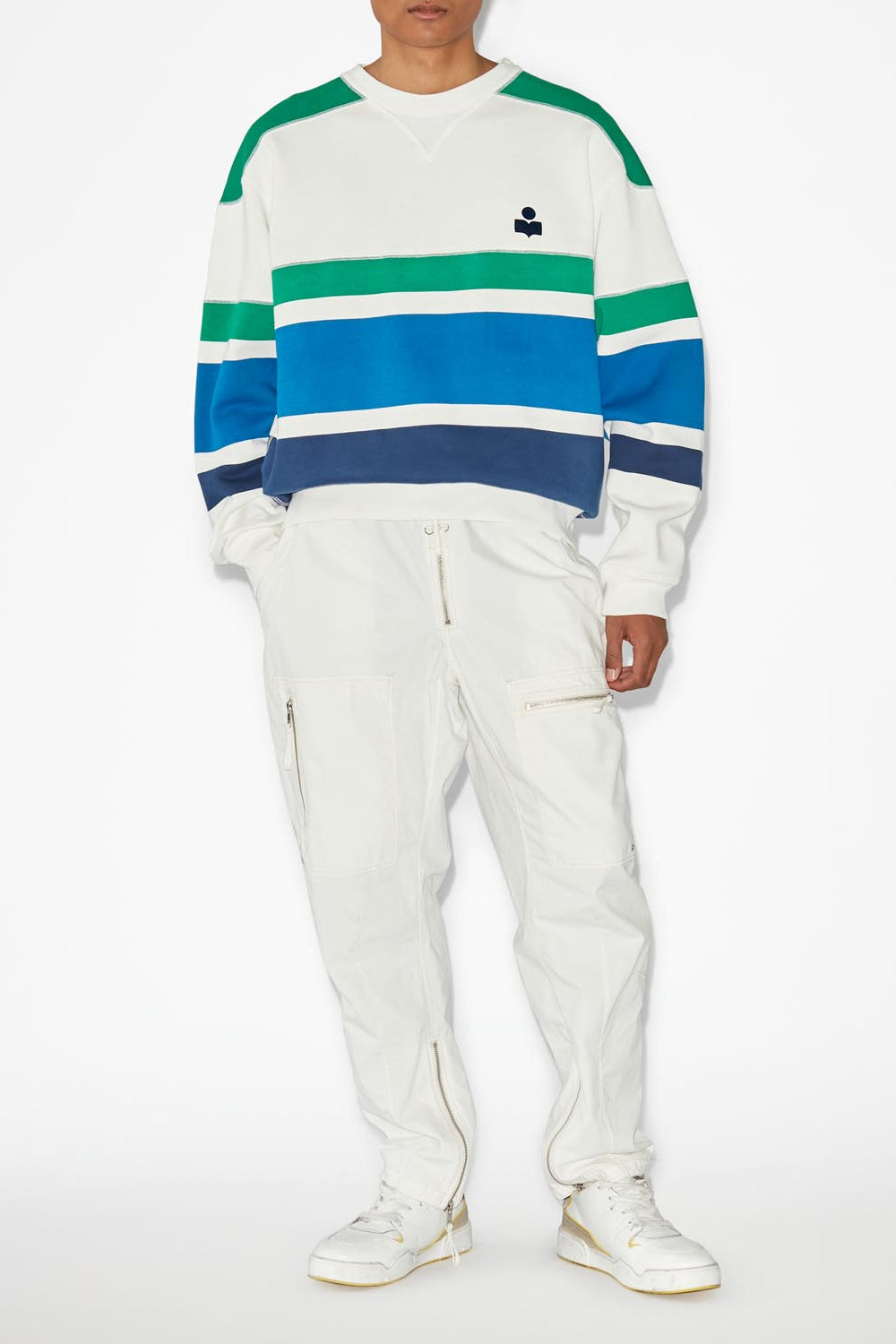 Sweatshirt meyoan - Écru et bleu - Man - 2