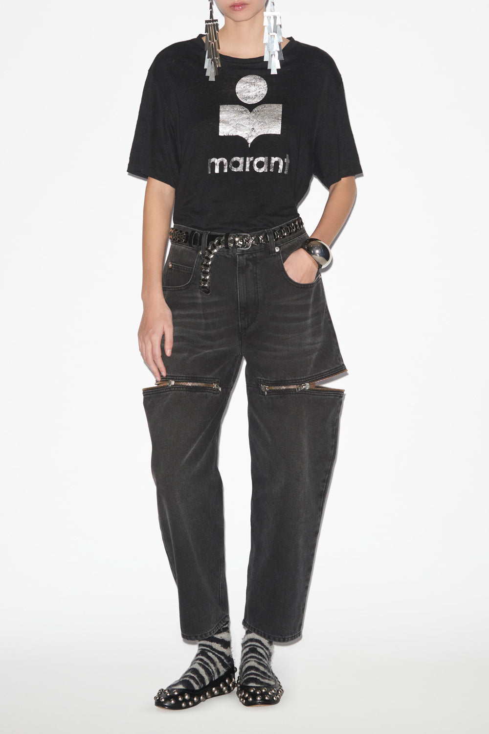 T-shirt zewel mit kurzen ärmeln und logo - Schwarz - Woman - 3