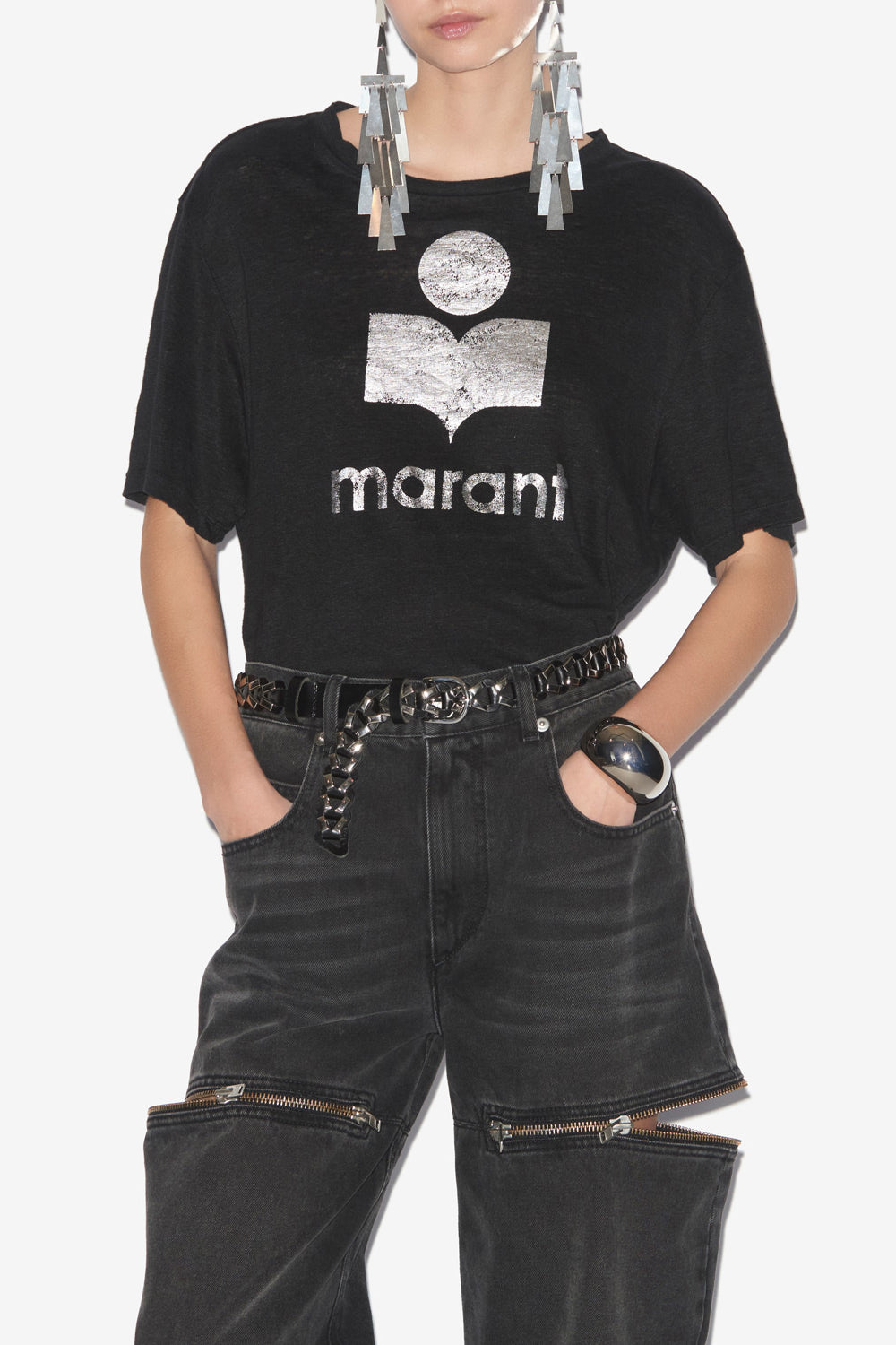 T-shirt zewel mit kurzen ärmeln und logo - Schwarz - Woman - 7