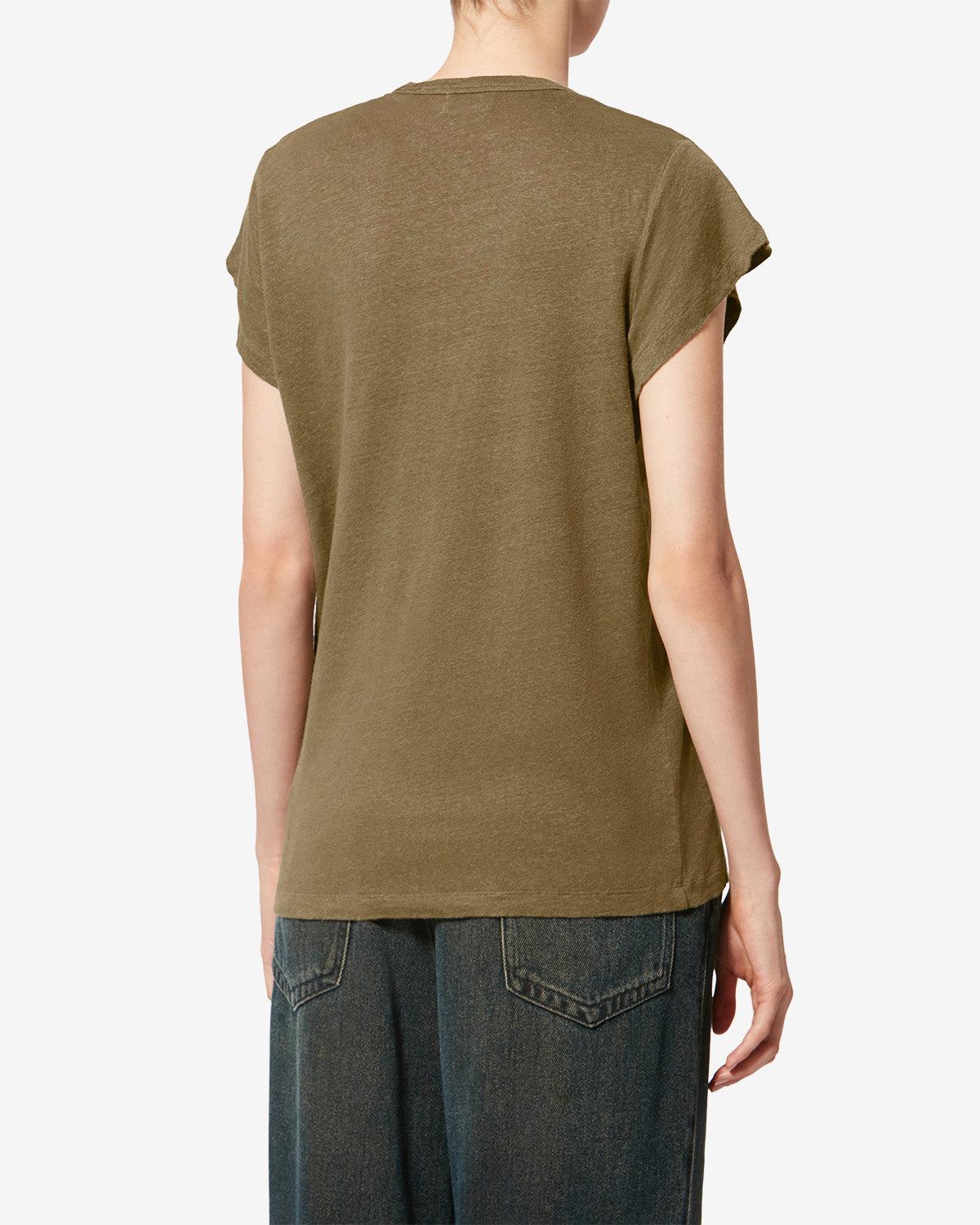 Zankou 리넨 쇼트 슬리브 티셔츠 - Dark khaki - Woman - 4